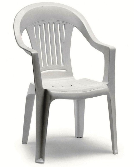 vendita-sedia-in-resina-con-braccioli-bianca-usata